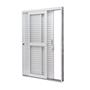 Imagem de Kit com 2 Portas de Aço Veneziana de Correr Lateral 215x142cm 3 Folha Vidro Liso Qualitysol Branco