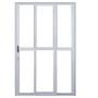 Imagem de Kit com 2 Portas Sacada de Alumínio 3 Folhas Sequenciais 210 X 120cm com Fechadura Linha 25