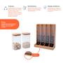 Imagem de Kit com 2 potes de vidro com tampa de bambu 1,4l e porta cápsulas de bambu - Oikos