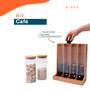 Imagem de Kit Com 2 Potes De Vidro Com Tampa De Bambu 800Ml E Porta Cá