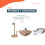 Imagem de Kit Com 2 Potes De Vidro Com Tampa De Bambu 800Ml, Fruteira
