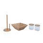 Imagem de Kit Com 2 Potes De Vidro Com Tampa De Bambu 800Ml, Fruteira