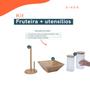 Imagem de Kit Com 2 Potes De Vidro Com Tampa De Bambu, Fruteira Vada