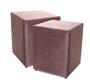 Imagem de Kit com 2 Puff Quadrado Suede Marrom Decorativo 35x35cm