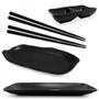 Imagem de Kit com 2 Travessas + Molheira em Melamina / Plastico + 2 Pares de Hashi Peto