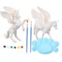 Imagem de kit com 2 unicornios para colorir com tinta de diversas cores inclusa