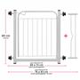 Imagem de Kit com 2 unidades Portão para Cachorros Grade Pet 69cm A 83cm Com Extensor de 10 Cm - BRANCO