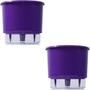 Imagem de Kit Com 2 Vaso Raiz Auto Irrigável N3 16x14cm Roxo Planta