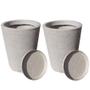 Imagem de Kit com 2 vasos coluna decorativa grafiato de luxo para varanda e jardim com prato - 31x23