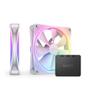 Imagem de Kit com 2 Ventoinhas NZXT F140RGB Duo, 140mm, Led RGB, Branco - RF-D14DF-W1