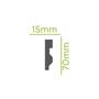 Imagem de Kit com 20 Barras Rodapé de Poliestireno 7cm X 15mm Liso 45m Branco