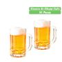 Imagem de Kit Com 20 Caneca De Chopp Vidro Resistente Alto Relevo Clássico Copo Cerveja Bar C/ Alça 375ml