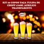Kit com 20 copos taça tulipa de chopp 250ml acrilico cristal/transparente - Buteco e Decor Imagem de Kit com 20 copos taça tulipa de chopp 250ml acrilico cristal/transparente