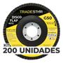 Imagem de Kit Com 200 Disco Flap Reto 4.1/2 X 7/8 Fds115-50Fc Z50