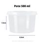 Imagem de Kit Com 25 Potes 500ml Multiuso Com Tampa Resistente Copozan PP Transparente Hermético Livre de BPA