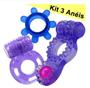 Imagem de Kit com 3 Anéis Penianos Prolongadora de Ereção Com Vibro Retarda Ejaculação 