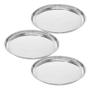 Imagem de Kit Com 3 Bandejas Garçom Redonda De Inox 40cm Garçom