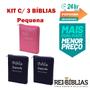 Imagem de Kit com 3 Biblias Sagradas Pequena Ziper