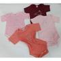 Imagem de Kit Com 3 Body Curto Suedine Bebê Menina enxoval Ref. 625