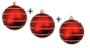 Imagem de Kit com 3 Bolas de Natal Vermelha com Glitter 8cm De Ø