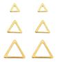 Imagem de Kit Com 3 Brincos Femininos Triangulo Minimalista Folheado