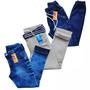 Imagem de kit com 3 calças jeans juvenil masculina com elastano e ajuste interno.