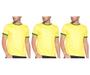 Imagem de Kit com 3 Camisas Camisetas Blusas Baby Looks T-shirts Masculina Feminina Slim Básica 100% Algodão