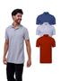 Imagem de Kit Com 3 Camisetas Gola Polo 100% Algodão