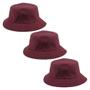 Imagem de Kit Com 3 Chapéu Bucket Hat Liso Bordo, Masculino E Feminino