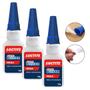 Imagem de Kit Com 3 Cola Instantânea Super Bonder Ultra Mega Forte 20g Cor Transparente Multiuso