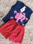 Imagem de Kit com 3 Conjunto Infantil Menina Short Blusa