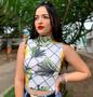 Imagem de Kit com 3 Cropped Regada com Gola Alta Malha Estampada
