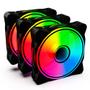 Imagem de Kit com 3 Fans One Power Radiant X3 ARGB 120mm com Controlador Preto - X3 - FN-701