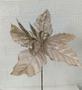 Imagem de Kit com 3 Flores Poisentia Champanhe 24cm com Brilho Dourado