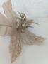 Imagem de Kit com 3 Flores Poisentia Champanhe 24cm com Brilho Dourado