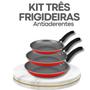 Imagem de Kit Com 3 Frigideiras Antiaderente Frita Sem Óleo