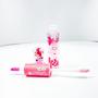Imagem de Kit com 3 Lip gloss labial 2 em 1 com glitter com cheiro de fruta doce