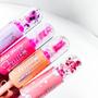 Imagem de Kit com 3 Lip gloss labial 2 em 1 com glitter e cheiro de fruta volumoso