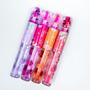 Imagem de Kit com 3 Lip gloss labial 2 em 1 com glitter e cheiro de fruta volumoso