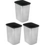 Imagem de KIT COM 3 LIXEIRA SEM TAMPA 10lt LABEL DE PLÁSTICO PINTURA TIPO INOX