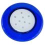 Imagem de kit com 3 Luminária de led para Piscina 18w 12v 125mm Luz azul com acabamento azul + fonte 5A ST666
