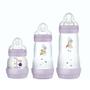Kit com 3 Mamadeiras Easy Start 130/260/320ml Lilás - MAM Imagem de Kit com 3 Mamadeiras Easy Start 130/260/320ml Lilás - MAM
