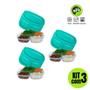 Imagem de Kit Com 3 Marmitas Fitness Potes Vasilhas de Plástico Com Divisórias Microondas Freezer Reutilizável