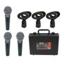 Imagem de Kit com 3 Microfone Dinâmico MXT BTM-58A c/ maleta e cachimbo