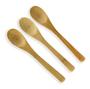 Imagem de Kit Com 3 Mini Colheres De Bambu 13 Cm Clink Sobremesa