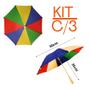 Imagem de Kit Com 3 Mini Guarda Chuva Frevo Sombrinha Carnaval Festa
