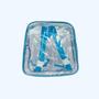 Imagem de KIT COM 3 MINI mochila AZUL  infantil transparente cristal escola viagem lancheira piscina brinquedo