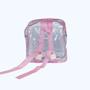 Imagem de KIT COM 3 MINI mochila ROSA infantil transparente cristal escola viagem lancheira piscina brinquedo