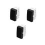 Imagem de Kit Com 3 Módulos Interruptores Fame Intermediário Preto Black 4033