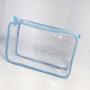 Imagem de Kit com 3 Necessaire transparente e AZUL 23X15